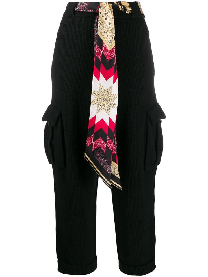 Alanui Belted High-waisted Trousers - Black
