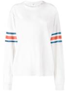 Re/done - Logo Printed Long Sleeve Top - Women - Cotton - Xs, White, Cotton