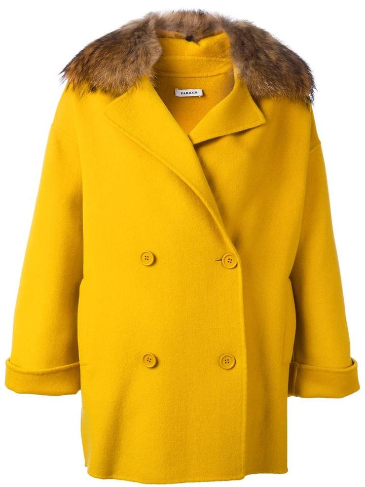 P.a.r.o.s.h. Button Up Shearling Coat, Women's, Size: Medium, Wool/polyester