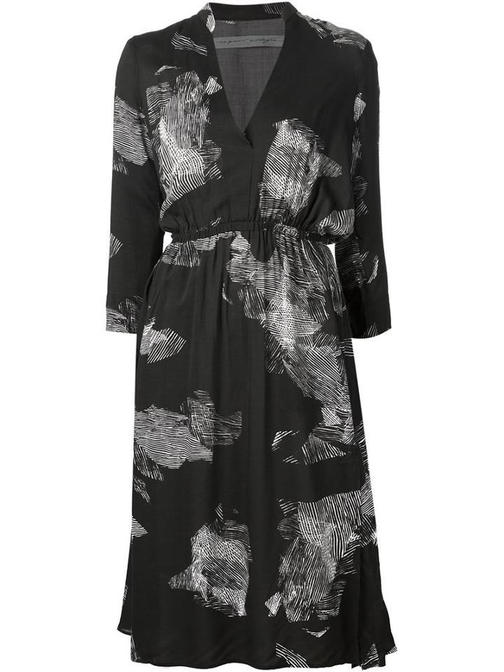 Raquel Allegra Printed Gathered Waist Dress