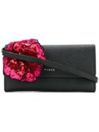 Pinko Sequin Embroidered Wallet - Black