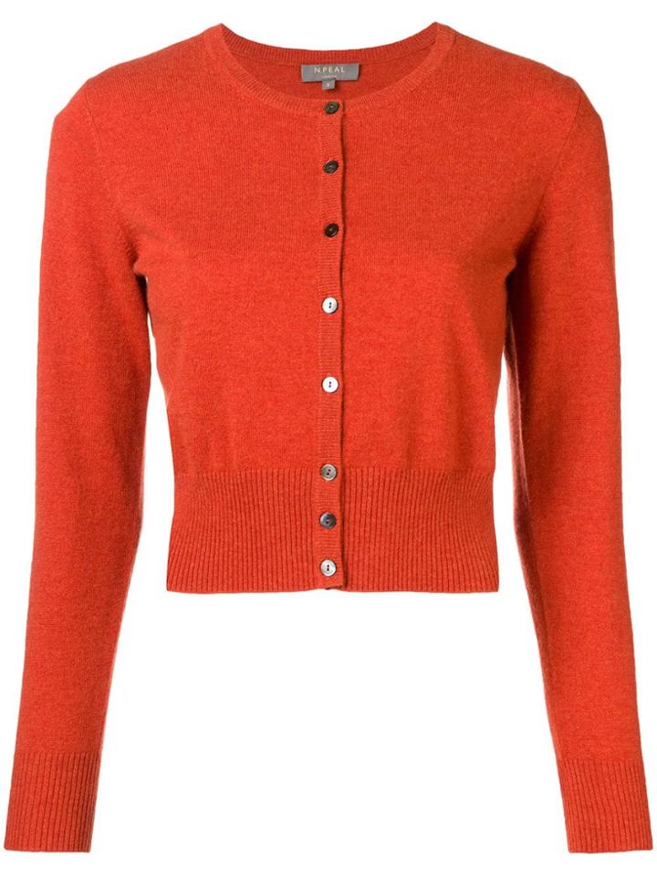 N.peal Cropped Knitted Ardigan - Yellow & Orange