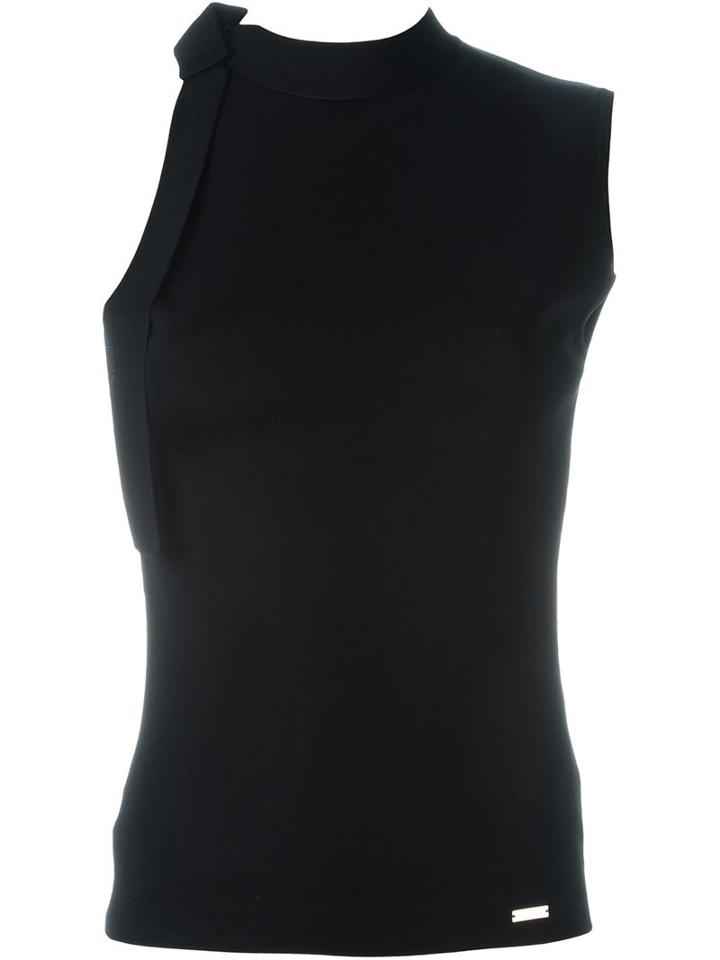 Dsquared2 Bow Detail Sleeveless Top, Women's, Size: M, Black, Viscose