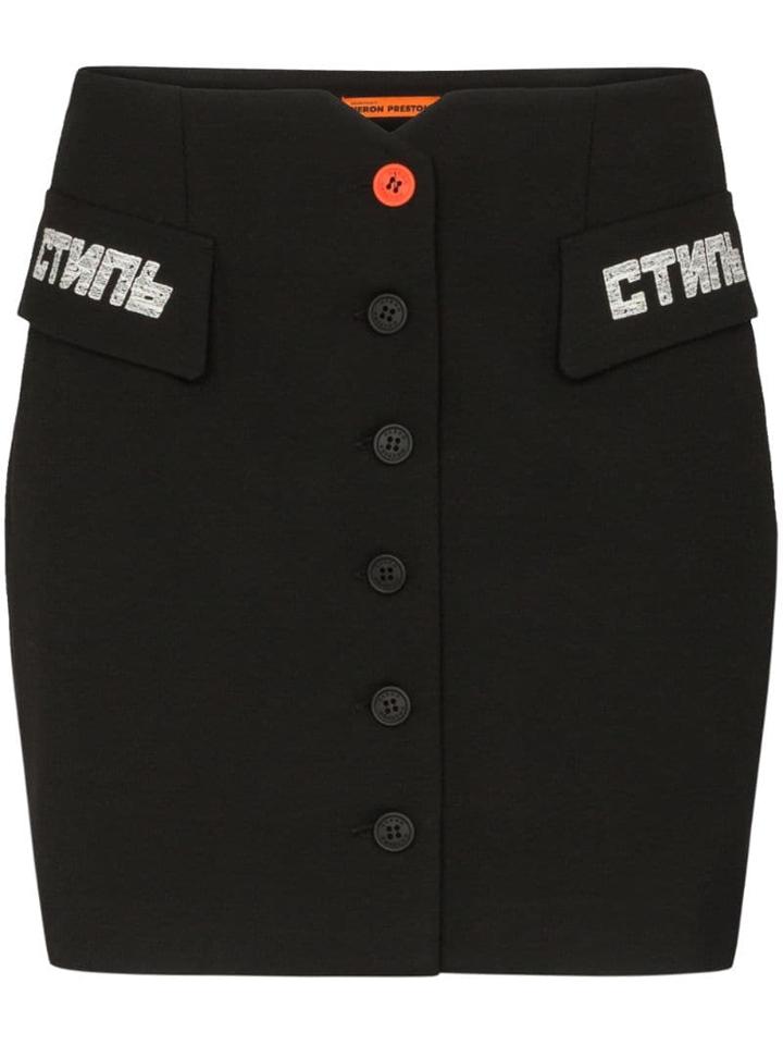 Heron Preston Button-front Pelmet Skirt - Black
