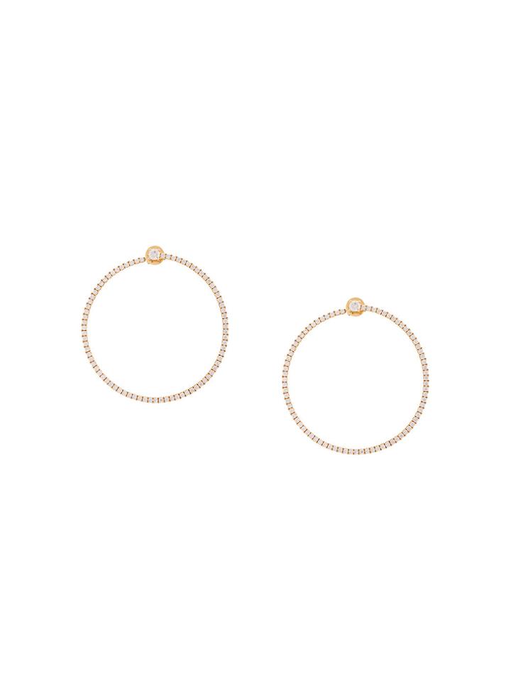 Anita Ko Pavé Diamonds Hoop Earrings - Metallic