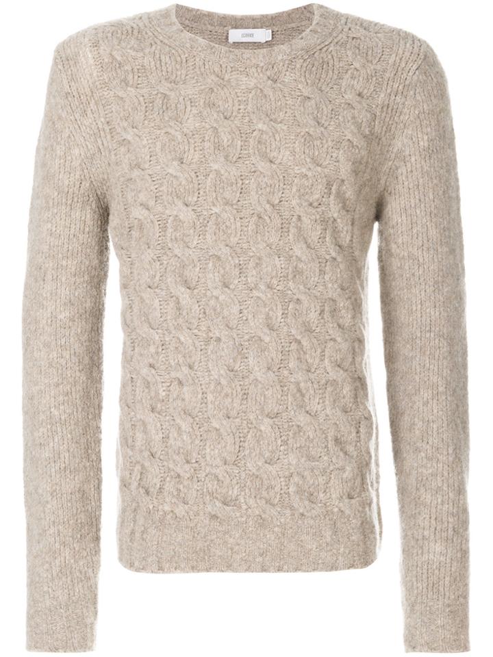 Closed Cable Knit Sweater - Nude & Neutrals