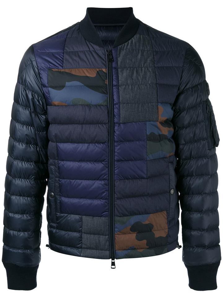Moncler - Camouflage-patch Zip Frontquilted Jacket - Men - Cotton/polyamide/spandex/elastane/goose Down - 3, Black, Cotton/polyamide/spandex/elastane/goose Down