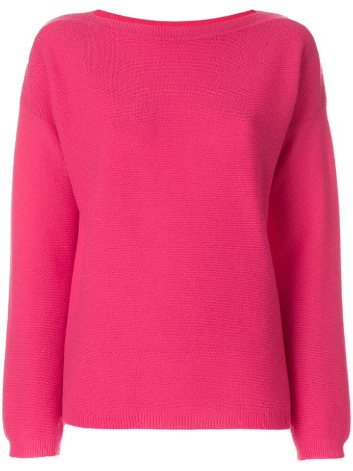 Incentive! Cashmere Cashmere Long Sleeve Sweater - Pink & Purple