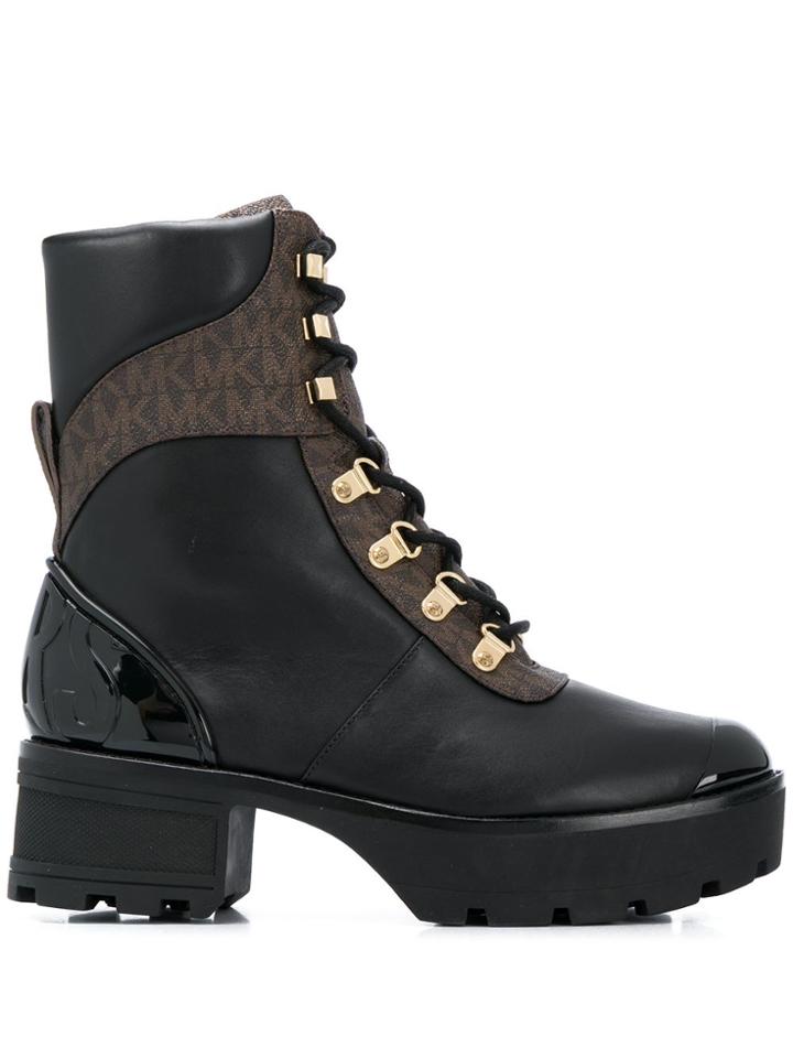 Michael Michael Kors Logo Panel Boots - Black