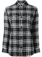 Saint Laurent Casual Checked Shirt, Women's, Size: Large, Black, Cotton/spandex/elastane
