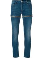 Hood By Air Zip Detail Skinny Jeans, Women's, Size: 26, Blue, Cotton/spandex/elastane