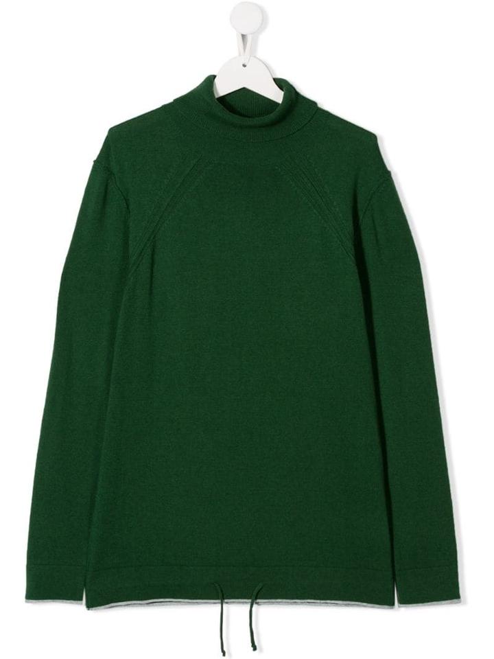 Paolo Pecora Kids Drawstring-hem High-neck Jumper - Green