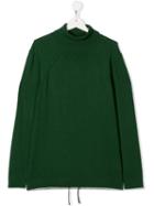 Paolo Pecora Kids Drawstring-hem High-neck Jumper - Green