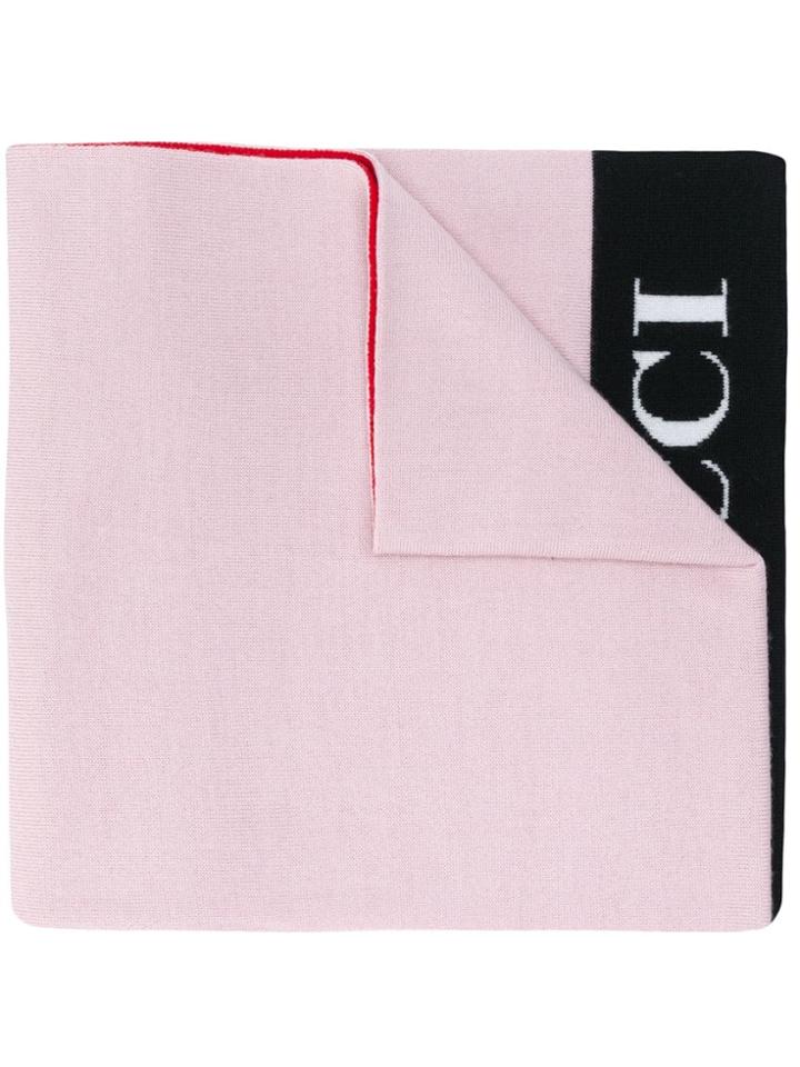 Emilio Pucci Logo Trimmed Knitted Scarf - Pink & Purple