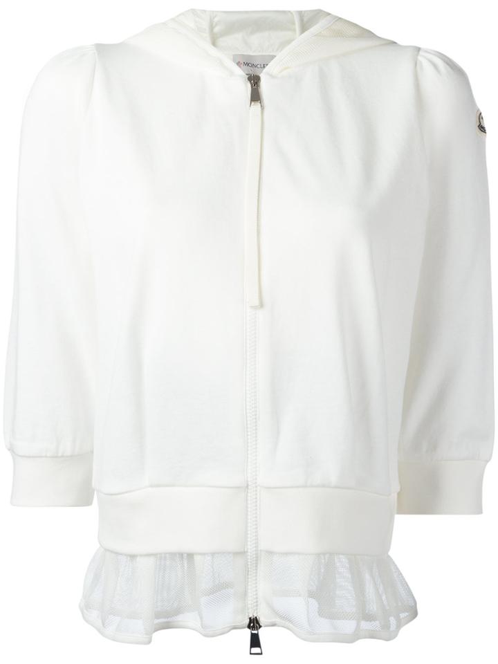 Moncler Mesh Hem Hoodie - White