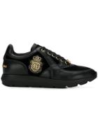Billionaire Logo Embroidered Lace-up Sneakers - Black