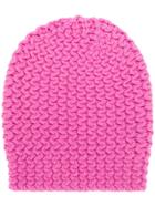 Danielapi Chunky Knit Beanie - Pink & Purple