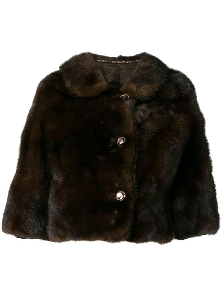 A.n.g.e.l.o. Vintage Cult 1960's Cropped Fur Jacket - Brown