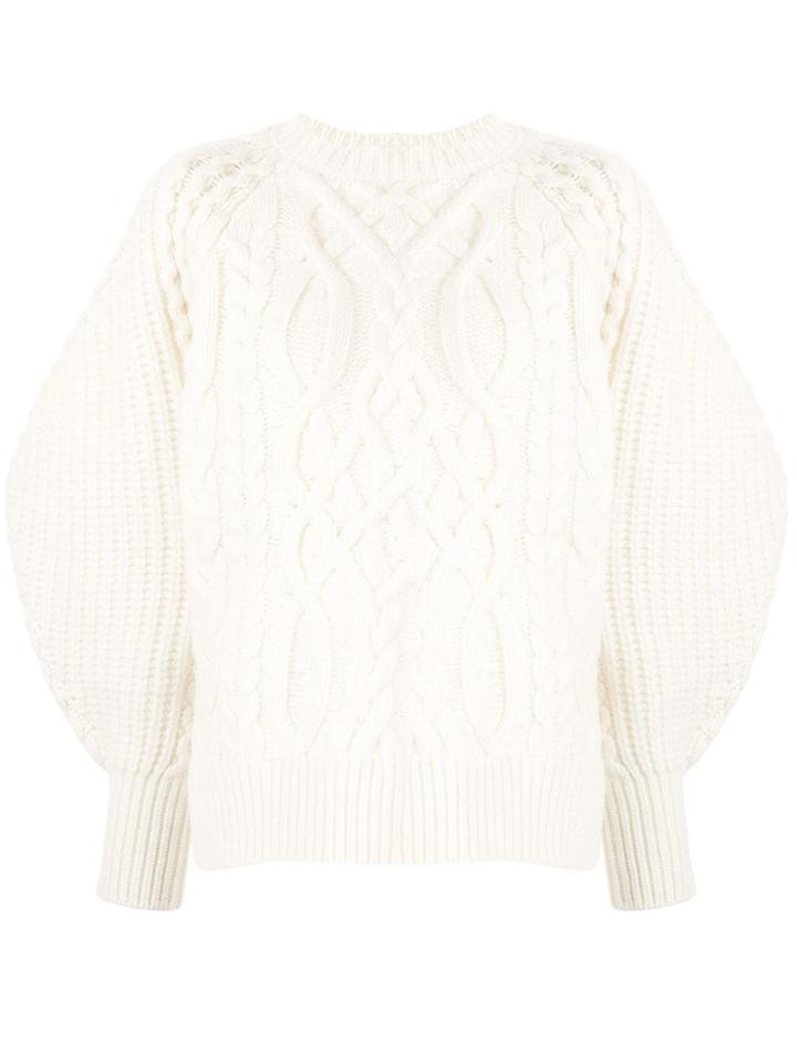 Enföld Cable Knit Jumper - White