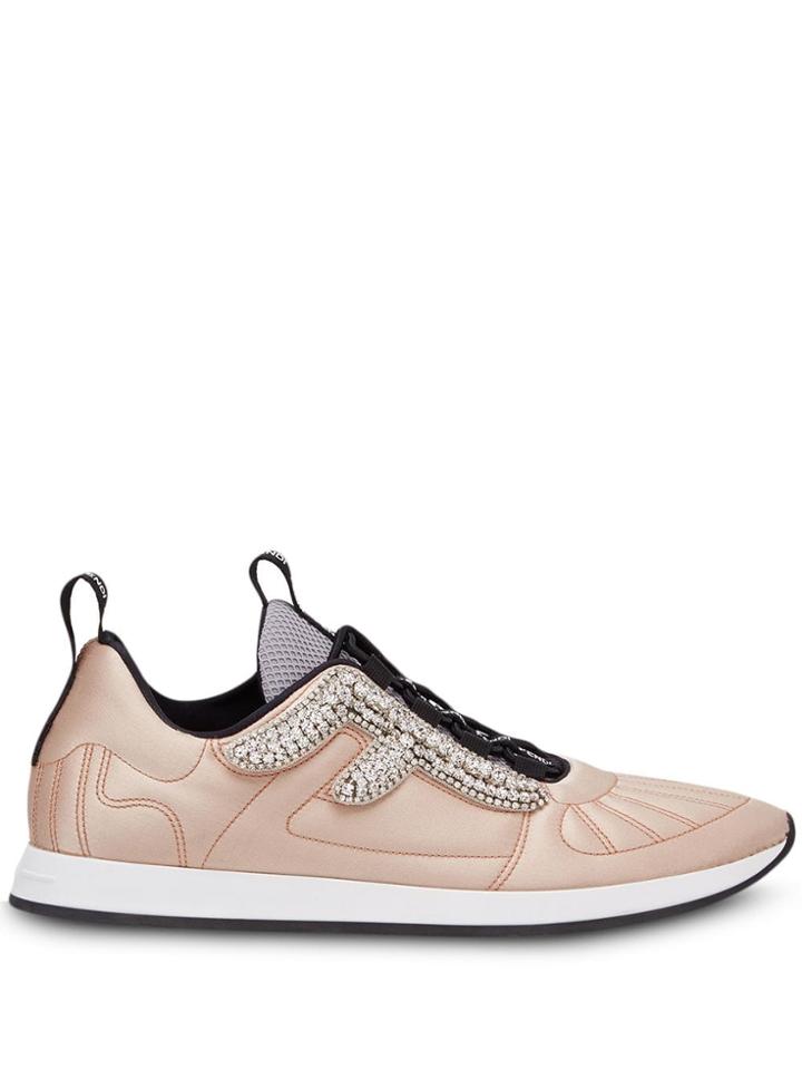 Fendi Ffreedom Crystal Logo Sneakers - Pink