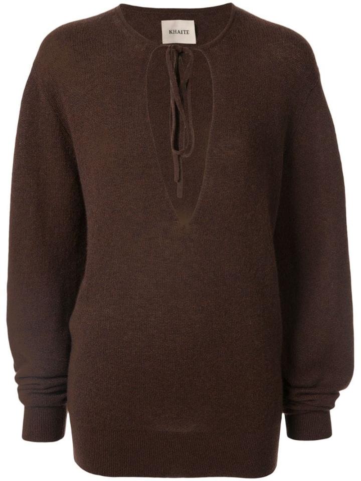 Khaite Emma Tie-neck Jumper - Brown