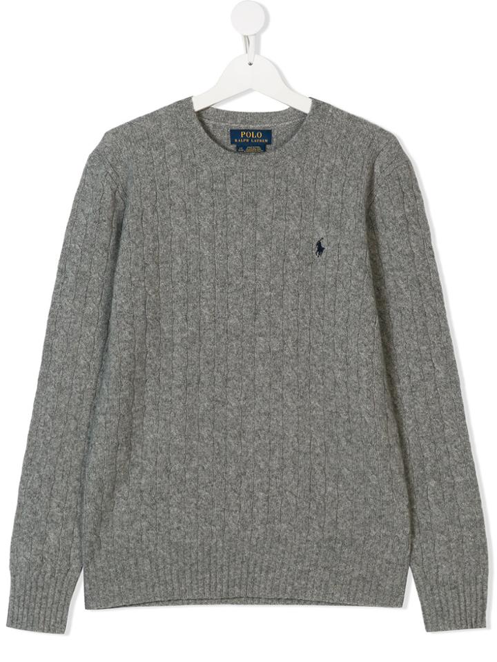 Ralph Lauren Kids Teen Cable Knit Jumper - Grey