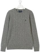 Ralph Lauren Kids Teen Cable Knit Jumper - Grey
