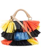 Dvf Diane Von Furstenberg Raffia Fringe Bucket Bag - Multicolour