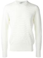 Alexander Mcqueen Rib Stitch Jacquard Jumper, Men's, Size: Small, White, Wool/spandex/elastane/polyamide