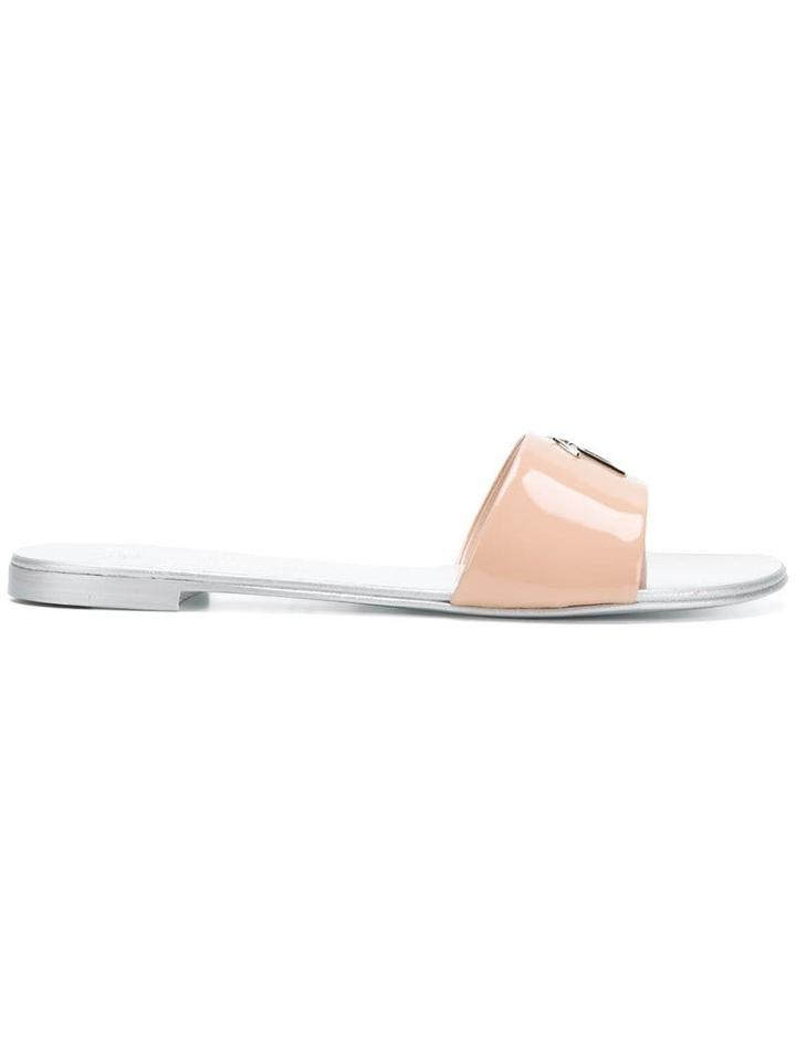Giuseppe Zanotti Designer Logo Slippers - Neutrals