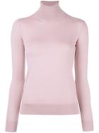 Ralph Lauren Purple Turtleneck Jumper, Women's, Size: Medium, Pink/purple, Nylon/cashmere
