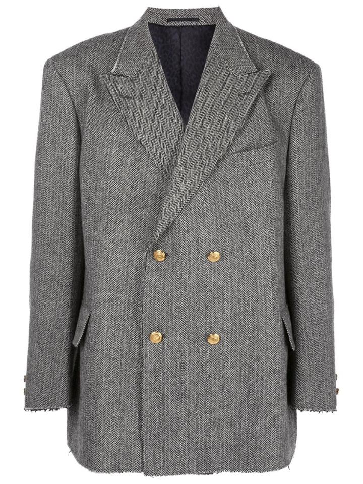 Opening Ceremony X J.press Double-breasted Tweed Blazer - Grey