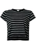 Re/done Striped Boxy T-shirt, Women's, Size: Small, Black, Cotton/polyester