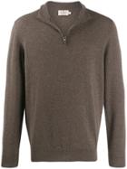 Hackett Myf Cashmere Zip-up Sweatshirt - Brown