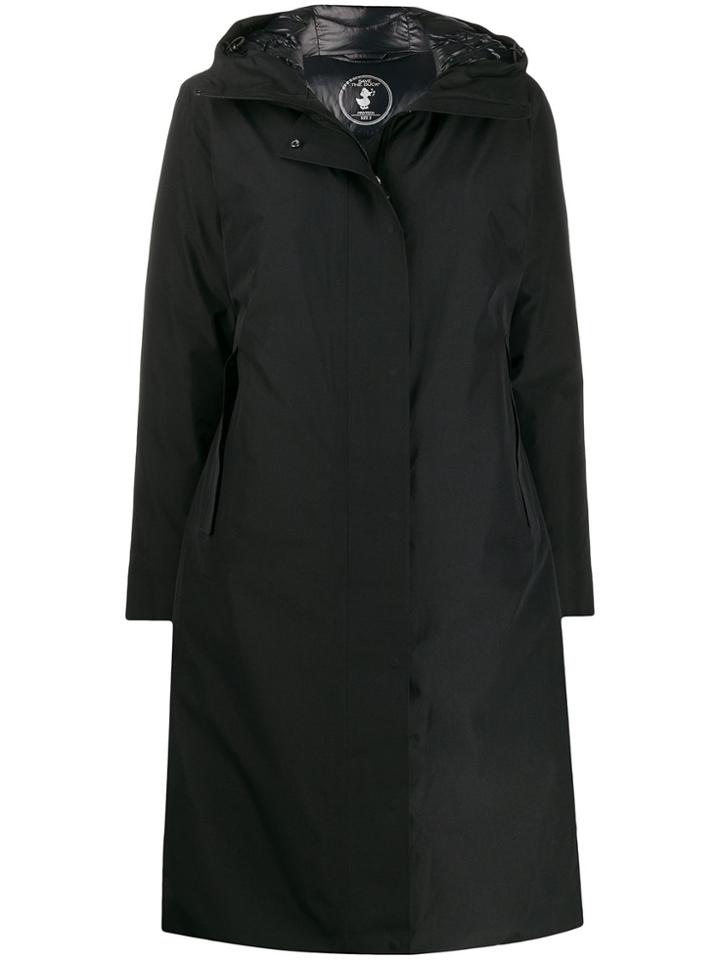 Save The Duck Hooded Long Padded Coat - Black