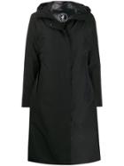 Save The Duck Hooded Long Padded Coat - Black