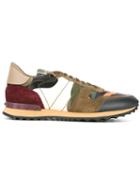 Valentino Garavani Rockrunner Camouflage Sneakers, Men's, Size: 44, Green, Cotton/linen/flax/rubber
