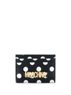 Moschino Spotted Logo Plaque Cardholder - Black