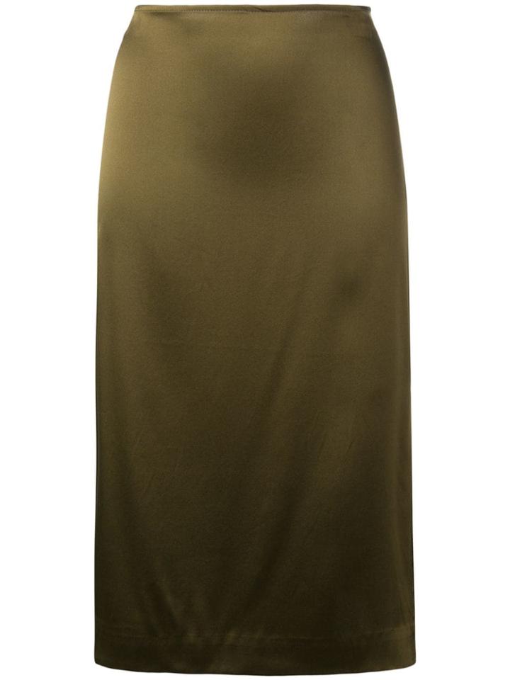 6397 Side-slit Midi Skirt - Green