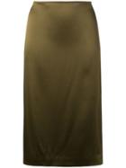 6397 Side-slit Midi Skirt - Green