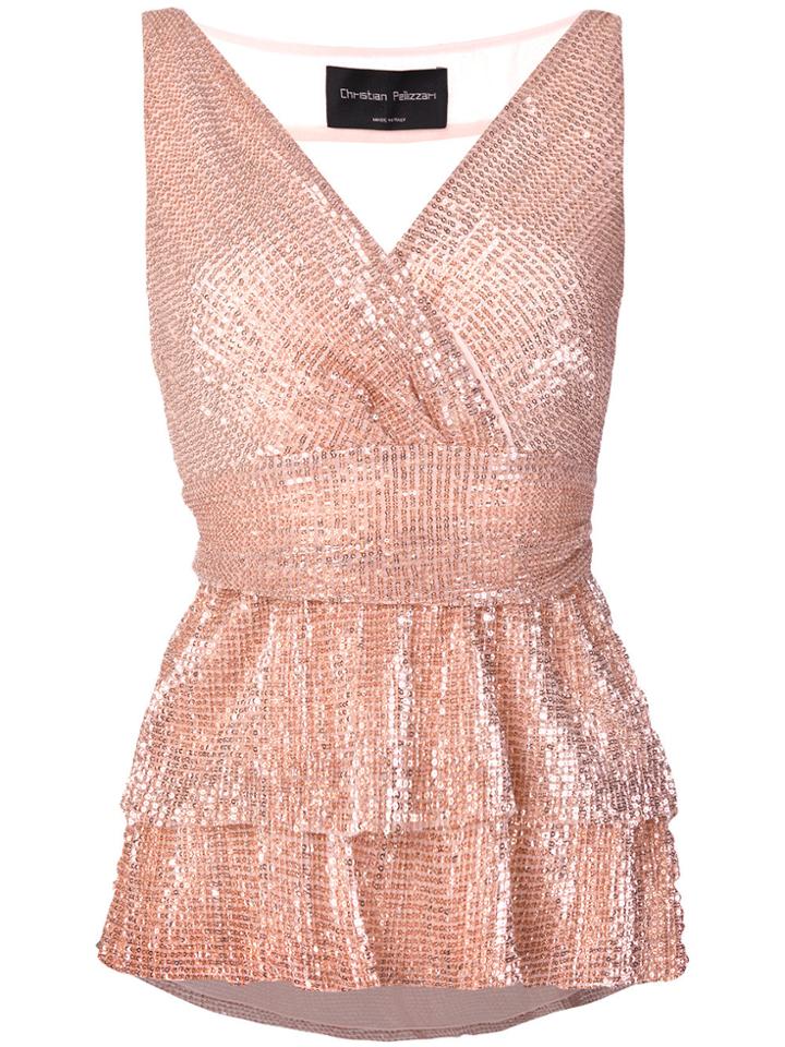 Christian Pellizzari V-neck Sleeveless Top - Nude & Neutrals