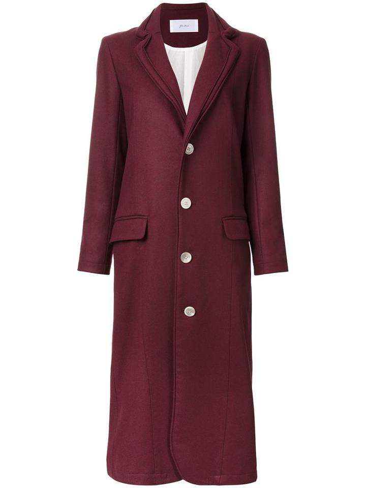 Single Breasted Coat, Women's, Size: Xs, Red, Wool, Julien David