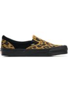 Vans Black And Yellow Vault Ua Og Leopard Print Slip On Sneakers