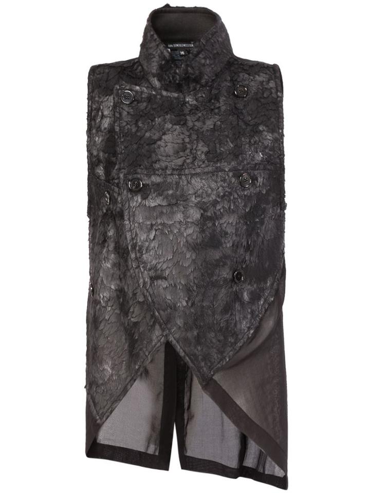 Ann Demeulemeester Matted Panel Gilet, Women's, Size: 38, Black, Cotton/rayon