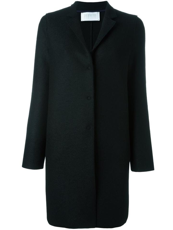 Harris Wharf London Snap Button Coat, Women's, Size: 44, Black, Virgin Wool