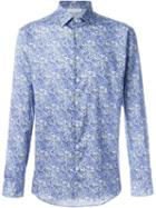Etro Floral Paisley Print Shirt, Men's, Size: M, Blue, Cotton