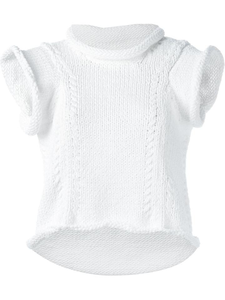 Maison Margiela Cropped Knitted Top, Women's, Size: Small, White, Polyethylene