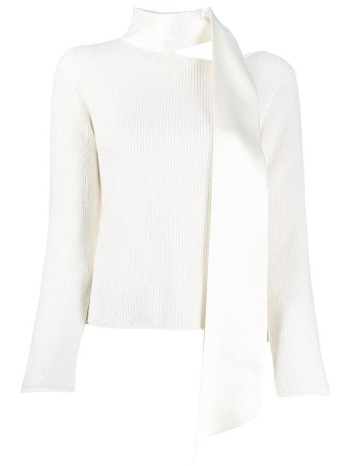 Rta Scarf Neck Sweater - White