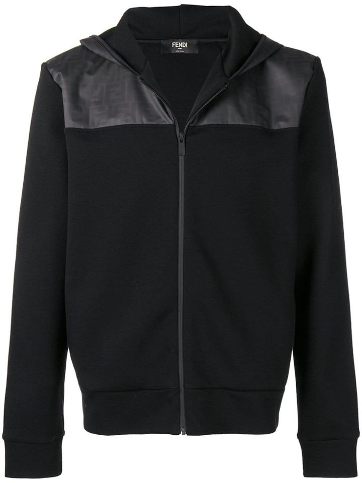 Fendi Full-zipped Hooded Jacket - Black