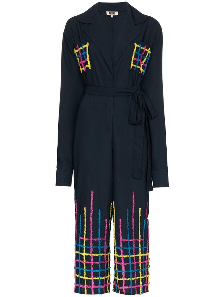 All Things Mochi Amelia Embroidered Jumpsuit - Blue